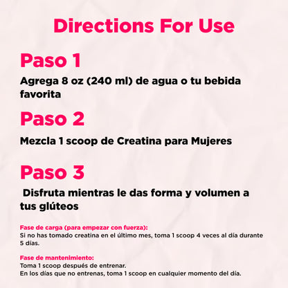 Creatina para Mujeres – Fórmula Especial para Aumentar Glúteos