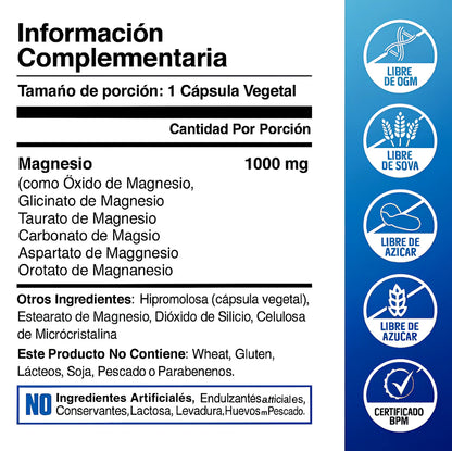 MAGNESIUM COMPLEX™- 8 EN 1 / 90 capsulas -Últimas 7 Unidades 🔥